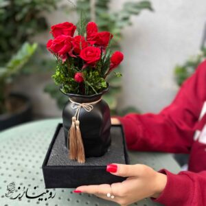 گلدان مگنولیا بزرک مشکی مات